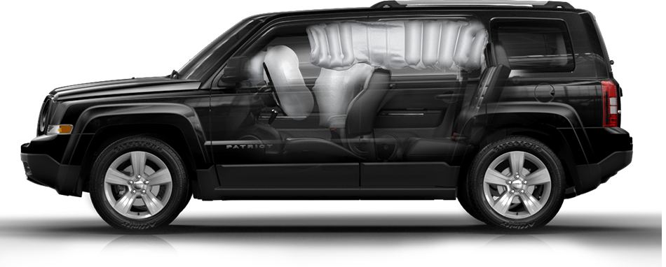 2014 Jeep Patriot Driver Side Profile Cutaway Showing Airbags